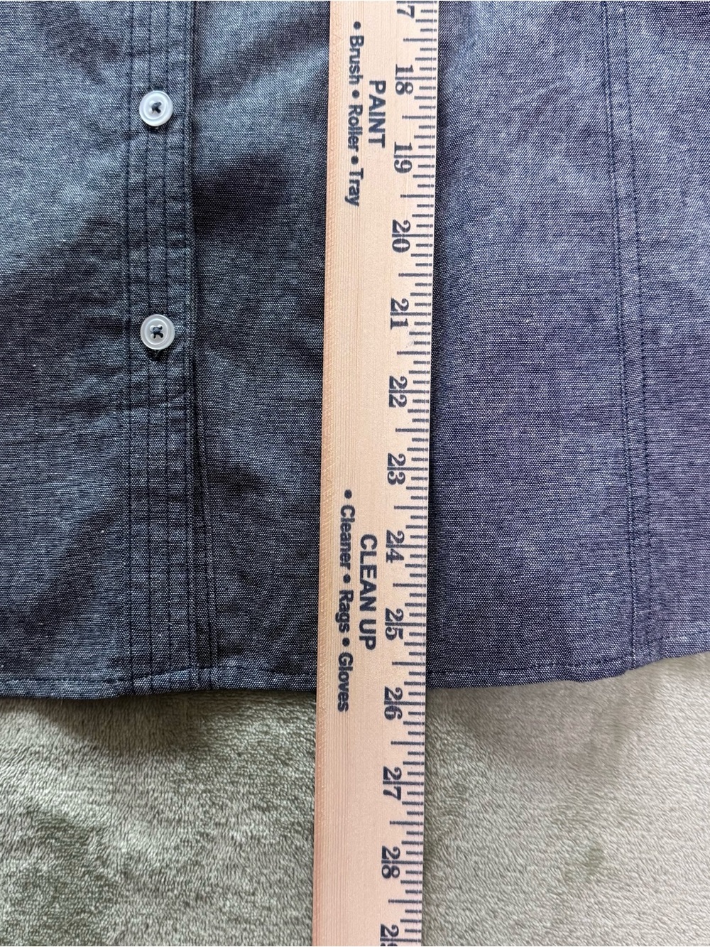Derek Heart Rhinestone Chambray Shirt XL - Picture 9 of 11